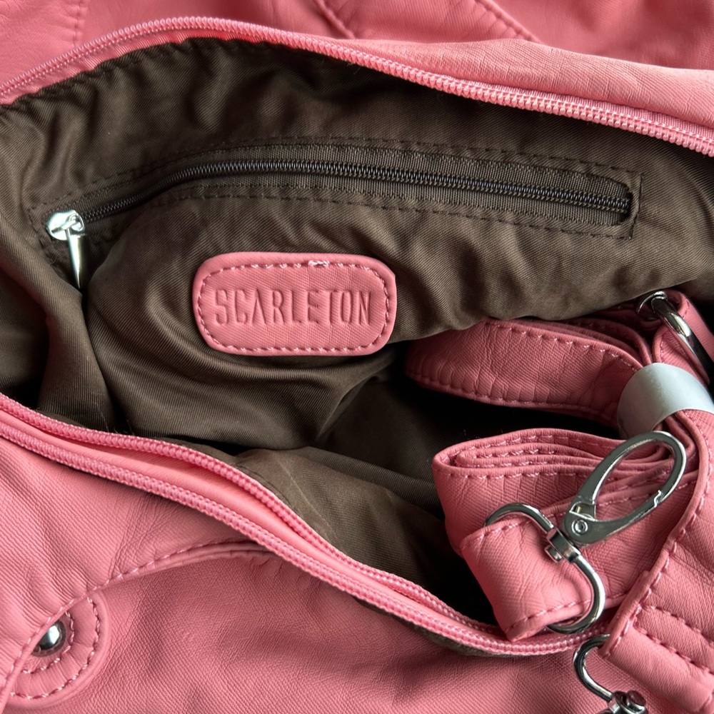 Pink Satchel Shoulder Faux Leather Bag - Picture 4 of 8